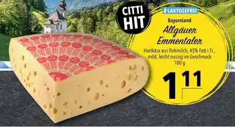 CITTI Markt Allgauer Emmentaler 100g Angebot