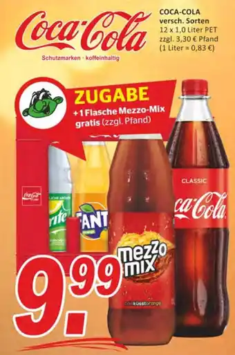 Getränke Fleischmann Coca-Cola 12x1,0 Liter Angebot