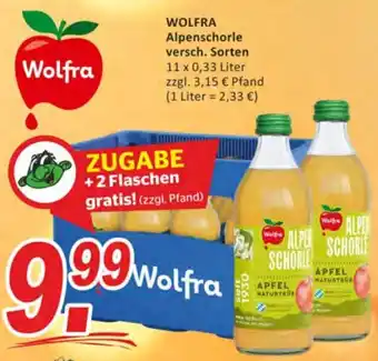 Getränke Fleischmann Wolfra Alpenschorle 11x0,33 Liter Angebot