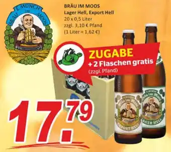 Getränke Fleischmann Bräu Im Moos Lager Hell, Export Hell 20x0,5 Liter Angebot