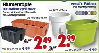 Wreesmann Blumentöpfe für Balkongeländer Angebot