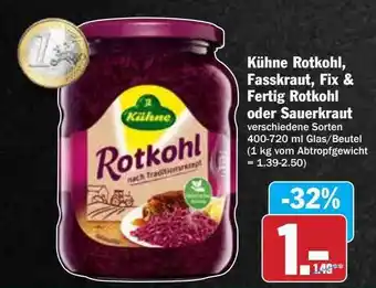 Hit Kühne rotkohl, fasskraut, fix & fertig rotkohl oder sauerkraut Angebot