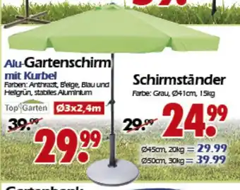 Wreesmann Alu Gartenschirm mit Kurbel oder Schirmständer Angebot