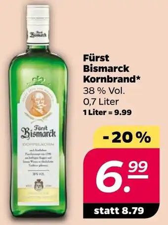 NETTO Fürst Bismarck Kornbrand 0,7 Liter Angebot