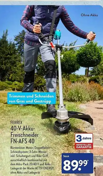 Aldi Nord Ferrex 40-v-akku-freischneider fn-afs 40 Angebot