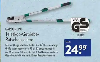 Aldi Nord Gardenline teleskop-getriebe-ratschenschere Angebot