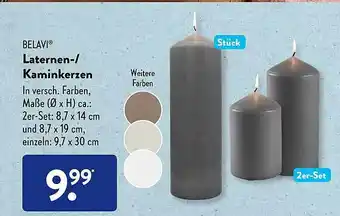 Aldi Süd Belavi laternen- kaminkerzen Angebot