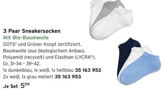 Tchibo 3 Paar Sneakersocken Angebot
