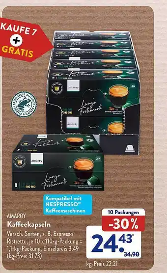 Aldi Süd Amaroy kaffeekapseln Angebot