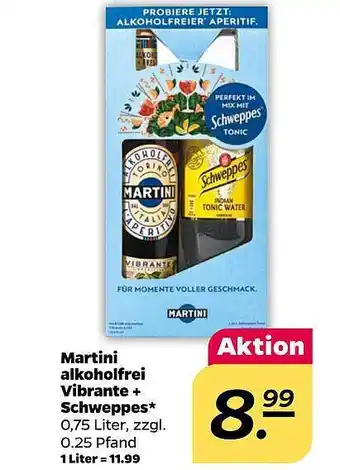 NETTO Martini alkoholfrei vibrante + schweppes Angebot