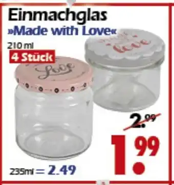 Wreesmann Einmachglas Made with Love Angebot