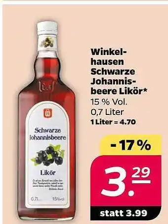 NETTO Winkelhausen schwarze johannisbeere likör Angebot