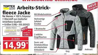 Norma Toptex pro arbeits-strickfleece jacke Angebot