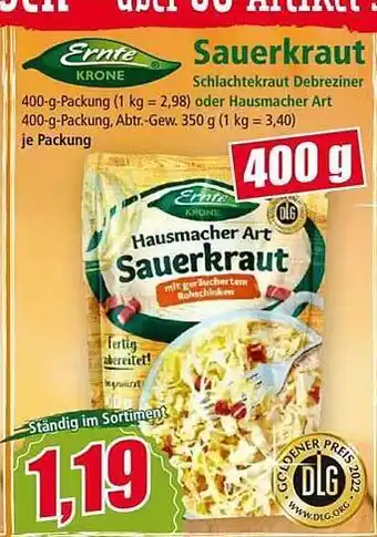 Norma Ernte krone sauerkraut Angebot