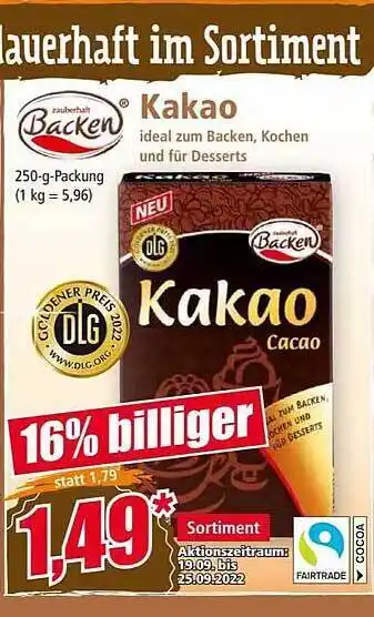 Norma Backen kakao Angebot