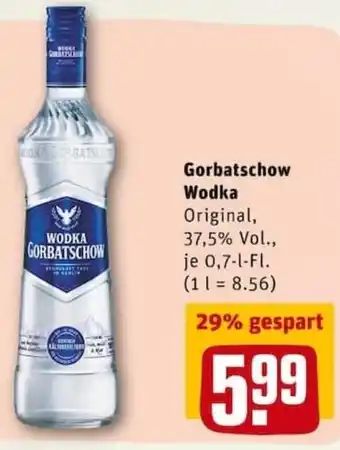 REWE PETZ Gorbatschow Wodka 0,7 L Angebot