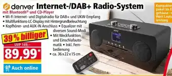 Norma Denver Internet/DAB+Radio System mit Bluetooth und CD Player Angebot