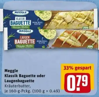 REWE PETZ Meggle Klassik Baguette oder Laugenbaguette 160g Angebot