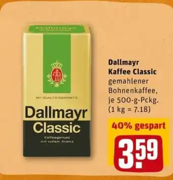 REWE PETZ Dallmayr Kaffee Classic 500g Angebot