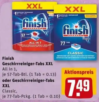 REWE PETZ Finish Geschirreiniger Tabs XXL Angebot