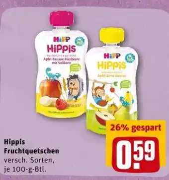 REWE PETZ Hippis Fruchtquetschen 100g Angebot