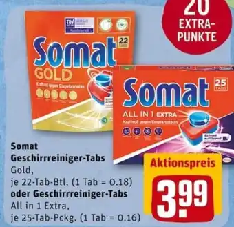 REWE PETZ Somat Geschirrreiniger Tabs oder Geschirrreiniger Tabs Angebot