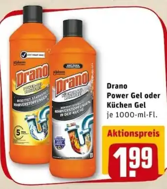 REWE PETZ Drano Power Gel oder Küchen Gel 1000ml Angebot