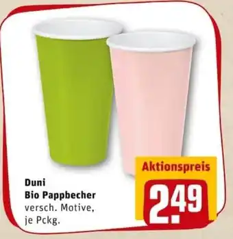 REWE PETZ Duni Bio Pappbecher Angebot