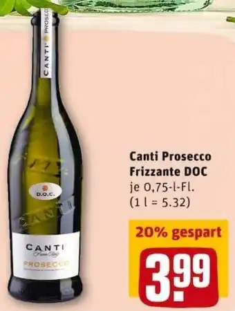 REWE City Canti Prosecco Frizzante DOC 0,75L Angebot