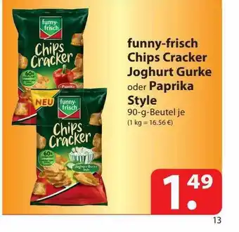 Famila Nord Ost Funny-frisch chips cracker joghurt gurke oder paprika style Angebot