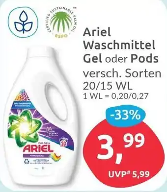 Budni Ariel Waschmittel Gel oder Pods 20/15 WL Angebot