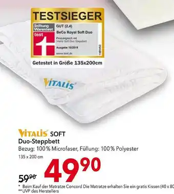 Matratzen Concord Duo-Steppbet Angebot