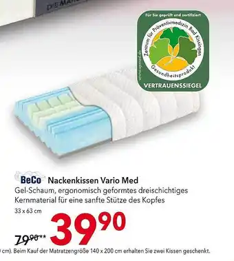 Matratzen Concord Nackenkissen Vario Med Angebot