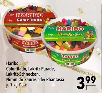 CITTI Markt Haribo Color-Rado, Lakritz Parade, Lakritz-Schnecken, Nimm dir Saures o. Phantasia 1kg Angebot