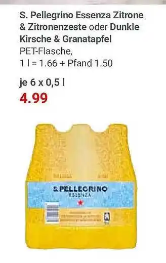 Globus S. pellegrino essenza zitrone & zitronenzeste oder dunkle kirsche & granatapfel Angebot