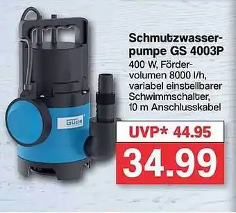 Famila Nord West Schmutzwasserpumpe gs 4003p Angebot