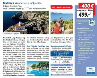 Lidl Mallorca wanderreise in spanien Angebot