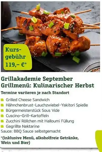 Pflanzen Kölle Grillakademie september grillmenü: kulinarischer herbst Angebot