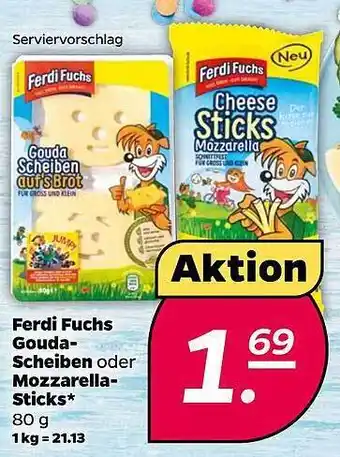 NETTO Ferdi fuchs gouda-scheiben oder mozzarella-sticks Angebot