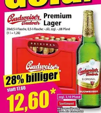 Norma Budweiser budvar premium lager Angebot