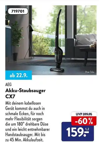 Aldi Süd Aeg akku-staubsauger cx7 Angebot