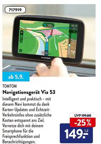 Aldi Süd Tomtom navigationsgerät via 53 Angebot