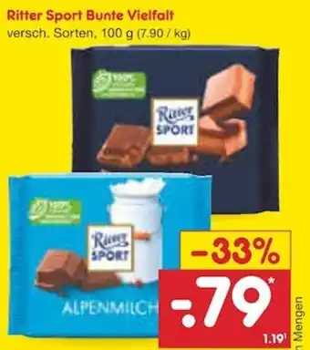 Netto Marken-Discount Ritter Sport Bunte Vielfalt 100g Angebot