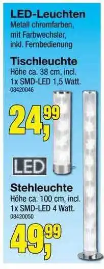 Möbelfundgrube Led-leuchten, tischleuchte, stehleuchte Angebot