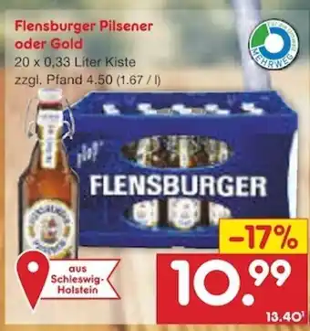 Netto Marken-Discount Flensburger Pilsener o. Gold 20*330 ml Angebot