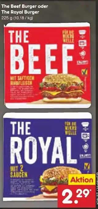 Netto Marken-Discount The Beef Burger o. The Royal Burger 225g Angebot