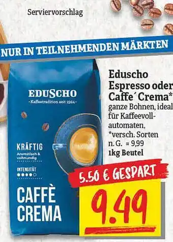 NP Discount Eduscho espresso oder caffe crema Angebot