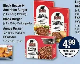 V Markt Block house, american burger, block burger angus burger Angebot