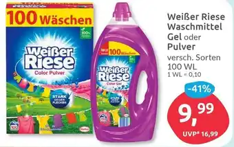 Budni Weißer Riese Waschmittel Gel oder Pulver 100 WL Angebot