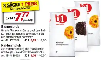 toom Baumarkt Blumenerde oder Rindenmulch 40 L Angebot